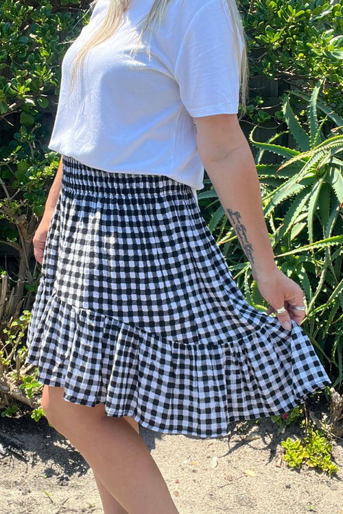 Savannah Skirt GINGHAM BLACK