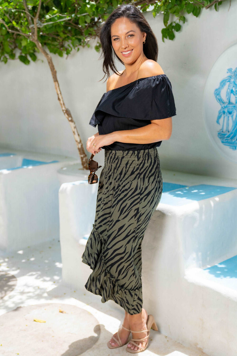Wild & Free Skirt ZEBRA OLIVE