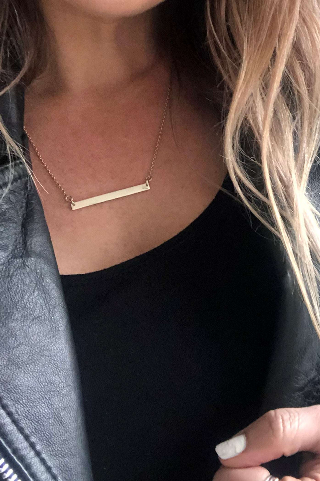 Classic Bar Necklace - Silver or Rose Gold
