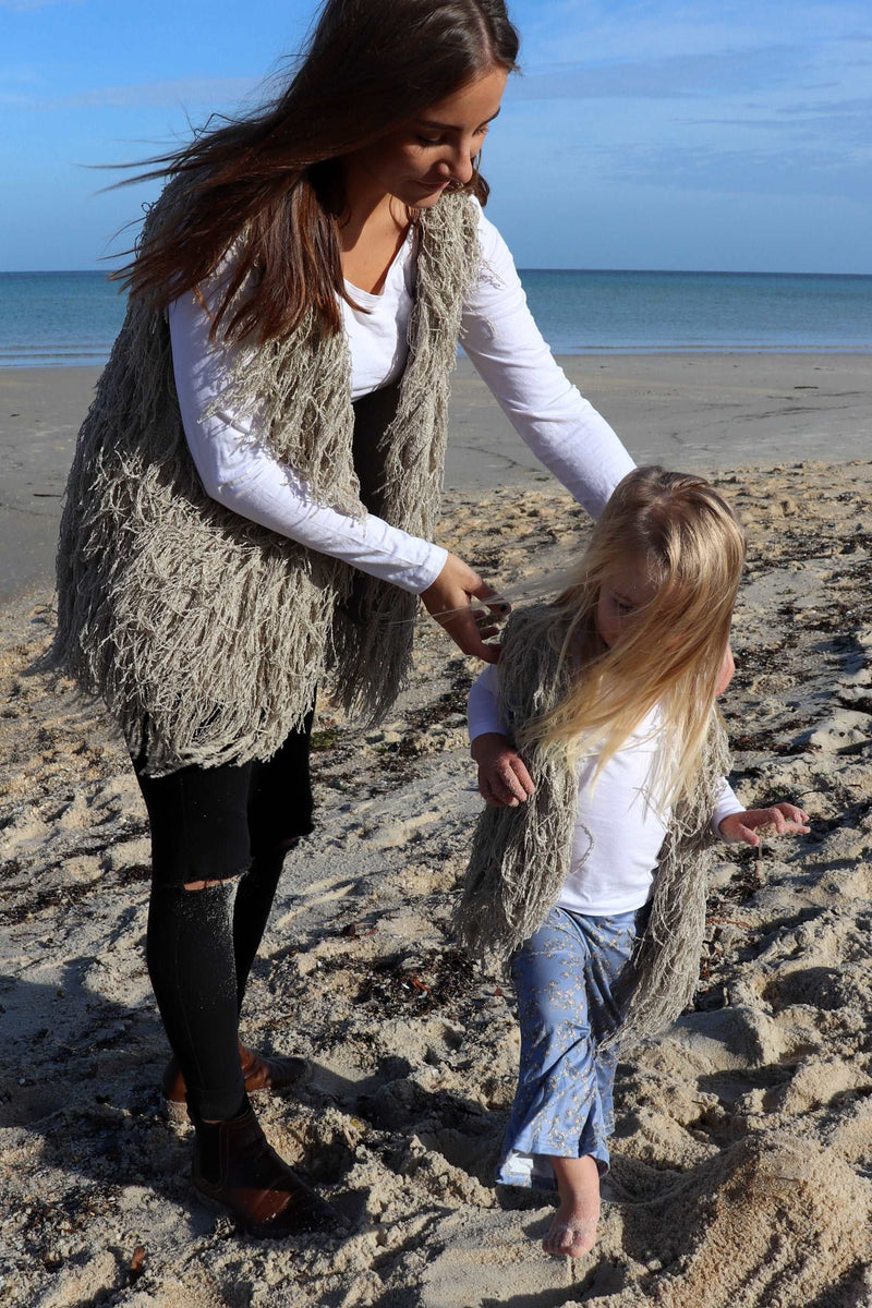 Mini Bowie Shaggy Vest BEIGE – Bijou The Label